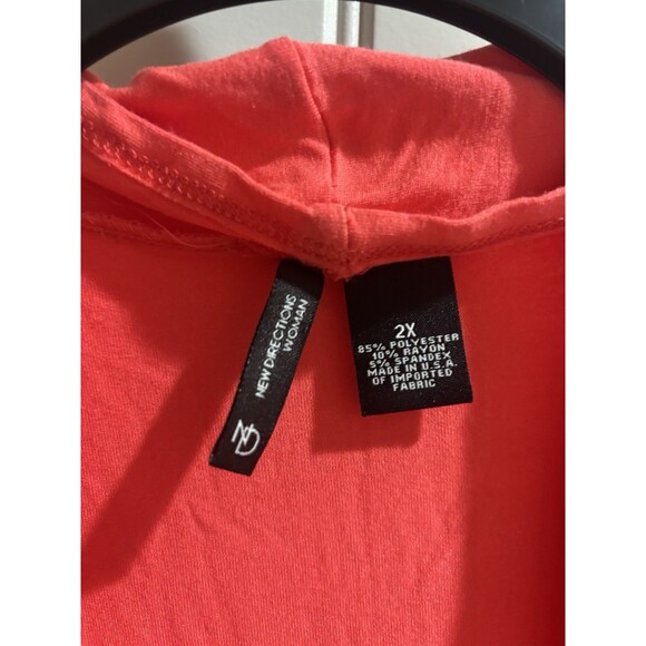 New Directions Open Cardigan Women’s Plus 2x Coral - Picture 4 of 6